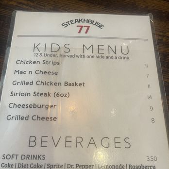 Roadhouse 77 - Updated menu as of July 1, 2025 - Steakhouses Near Me - Durant, Oklahoma