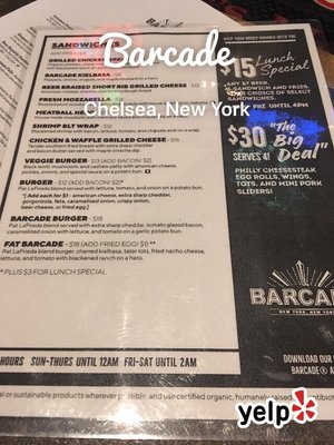 Menu photo 5 Barcade New York, NY