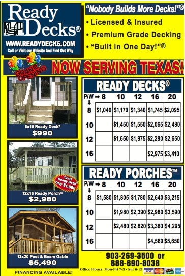 READY DECKS OF TEXAS - Updated June 2025 - 2714 Washington, Greenville ...