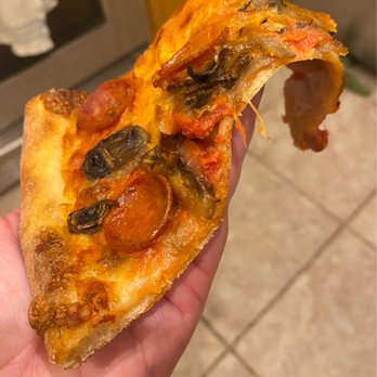 Three Brothers Pizza - Palm Harbor - Floppy pepperoni & mushroom slice. Also don't know why it's orange? - Pizza Near Me - Palm Harbor, Florida Three Brothers Pizza - Palm Harbor - Floppy pepperoni & mushroom slice. Also don't know why it's orange? - Pizza Near Me - Palm Harbor, Florida