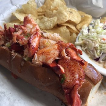 Sam's Chowder House - Lobster roll (warm version dressed only in butter). Some pieces of the claw meat were tough/dry, probably from being reheated. - Seafood Near Me - Half Moon Bay, California Sam's Chowder House - Lobster roll (warm version dressed only in butter). Some pieces of the claw meat were tough/dry, probably from being reheated. - Seafood Near Me - Half Moon Bay, California
