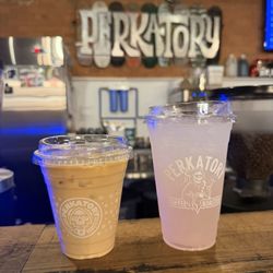 Latte & Sparkling Lavender lemonade (large) - the lemonade was soooo good!
