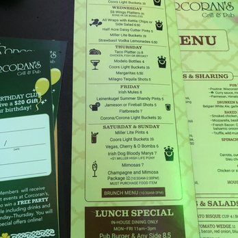 Corcoran's Grill & Pub - Specials menu - American Near Me - Chicago, Illinois Corcoran's Grill & Pub - Specials menu - American Near Me - Chicago, Illinois