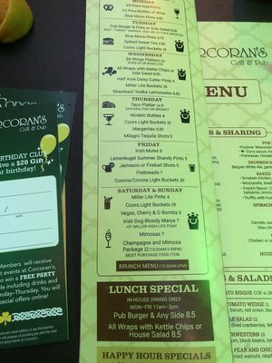 Menu photo 4 Corcoran's Grill & Pub Chicago, IL