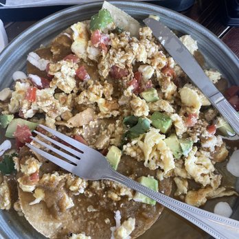 Dandelion Cafe - Devoured these chicken chilaquiles. Best I've ever had! - Coffee & Tea Near Me - Bellaire, Texas
