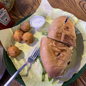 Fish Shack - shrimp poboy with hush puppies - Seafood Near Me - Plano, Texas