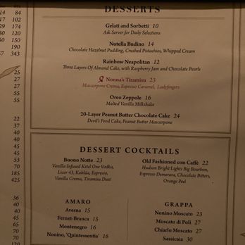 Lavo - Dessert menu - Italian Near Me - Las Vegas, Nevada