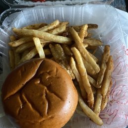 The original burger with seasoned fries The original burger with seasoned fries