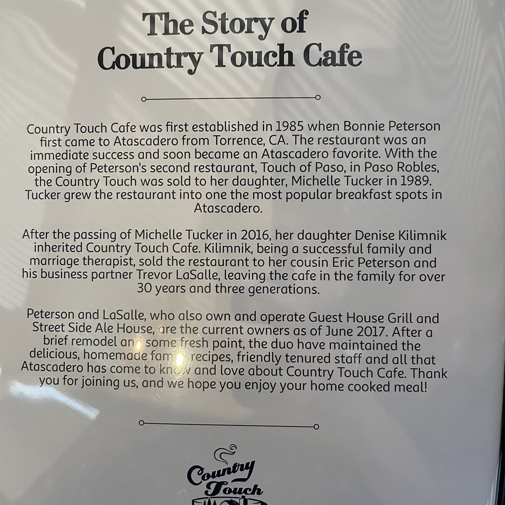 Country Touch Cafe - Breakfast & Brunch Near Me - Atascadero, California