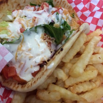 Take The Wheel Mobile - Chicken pita with fries from Take the Wheel food truck - Food Trucks Near Me - Rosharon Tx, Texas Take The Wheel Mobile - Chicken pita with fries from Take the Wheel food truck - Food Trucks Near Me - Rosharon Tx, Texas