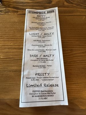 Menu photo 2 Stompbox Brewing Davenport, IA