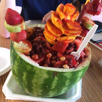 Paleteria La Nena - $12.99 for this awesome watermelon with mango, strawberries, cucumbers and some chili salts. - Ice Cream & Frozen Yogurt Near Me - Salina, Kansas Paleteria La Nena - $12.99 for this awesome watermelon with mango, strawberries, cucumbers and some chili salts. - Ice Cream & Frozen Yogurt Near Me - Salina, Kansas