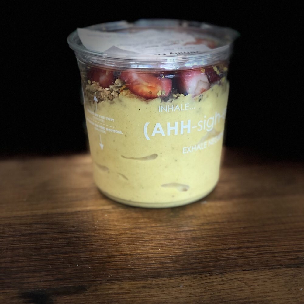 South Block - My Golden bowl to go! Subbed blueberry for cacao nibs! - Juice Bars & Smoothies Near Me - Arlington, Virginia South Block - My Golden bowl to go! Subbed blueberry for cacao nibs! - Juice Bars & Smoothies Near Me - Arlington, Virginia