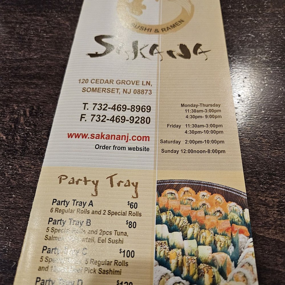Sakana - Menu - Sushi Bars Near Me - Somerset, New Jersey Sakana - Menu - Sushi Bars Near Me - Somerset, New Jersey
