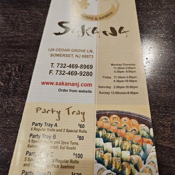 Sakana - Menu - Sushi Bars Near Me - Somerset, New Jersey Sakana - Menu - Sushi Bars Near Me - Somerset, New Jersey