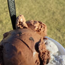 Fat Daddys Ice Cream Truck - Chocolate Brownie Nut and Cookies n Cream in a large bowl ($4)