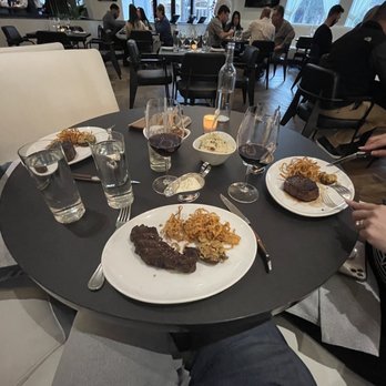 Echo & Rig - F1 Wagyu, Rib-eye cap steak, Grass fed Filet.    Garlic mashed potatoes, cauliflower and onion straws.   It was excellent!!!!!!!!! - Steakhouses Near Me - Henderson, Nevada