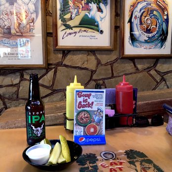 Eskimo Joe's - Complimentary pickles & ranch before our meal. I really enjoyed the combo! Love the decor here, they go all out! Jan. 2019 - American Near Me - Stillwater, Oklahoma