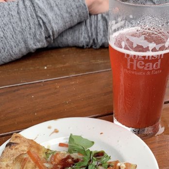 Dogfish Head Brewings & Eats - The Light of the World Pizza and Supereight Gose - American Near Me - Rehoboth Beach, Delaware