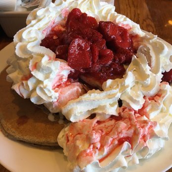 Pig 'N Pancake - Fluffy pancakes covered in strawberries and whipped cream! - Breakfast & Brunch Near Me - Seaside, Oregon