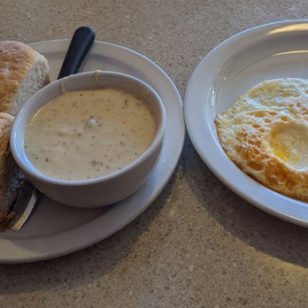 Encinitas Cafe - Biscuits and gravy with fried egg (over hard) - Breakfast & Brunch Near Me - Encinitas, California
