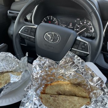 Los Consomes - Shrimp taco and a bland quesa taco with a dry tortilla - Tacos Near Me - Artesia, California
