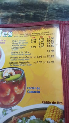 Menu photo 4 La Palapa Restaurant Cathedral City, CA
