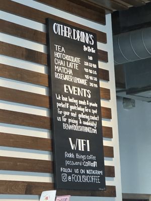 Menu photo 3 Foolish Things Coffee Tulsa, OK