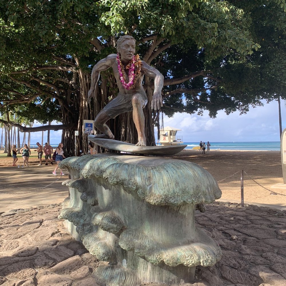 Surfer on a Wave - Near the banyan tree - Public Art Near Me - Honolulu, Hawaii Surfer on a Wave - Near the banyan tree - Public Art Near Me - Honolulu, Hawaii