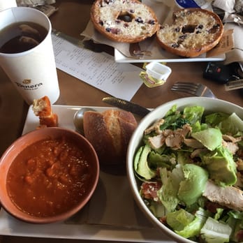 Panera Bread - Tomato soup with tea and chicken salad and bread. - Sandwiches Near Me - Federal Way, Washington Panera Bread - Tomato soup with tea and chicken salad and bread. - Sandwiches Near Me - Federal Way, Washington