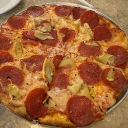Benito's Pizzeria - Pepperoni and artichoke pizza