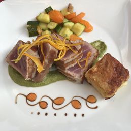 Seared ahi with orange pesto