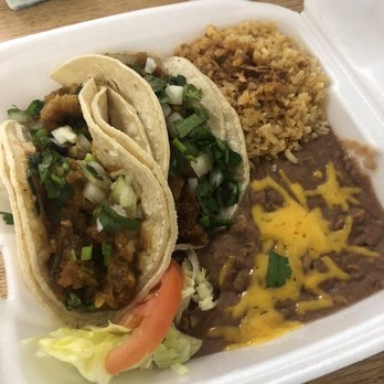 Paco's Tacos - # 4 Chicharron Tacos with beans n rice - Not impressed with the tacos. I guess I'm spoiled in Texas !!! - Mexican Near Me - San Bernardino, California Paco's Tacos - # 4 Chicharron Tacos with beans n rice - Not impressed with the tacos. I guess I'm spoiled in Texas !!! - Mexican Near Me - San Bernardino, California
