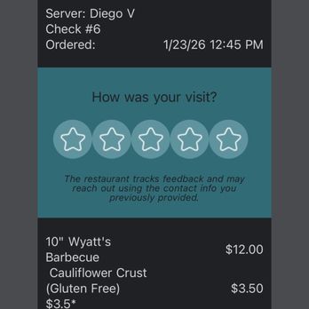 Crust Pizza Co - The Heights - Was charged $3.50 for cauliflower crust upgrade even though the menu states $3.00. - Pizza Near Me - Houston, Texas