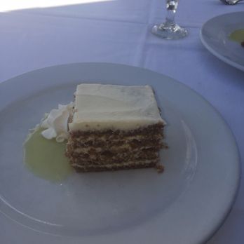 Ocean Prime - Carrot Cake with pineapple sauce - Seafood Near Me - Troy, Michigan Ocean Prime - Carrot Cake with pineapple sauce - Seafood Near Me - Troy, Michigan