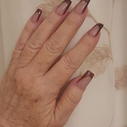 Icon Nails and Spa - Color 120. I prefer between square and coffin shape. It makes my fingers look slender IMO