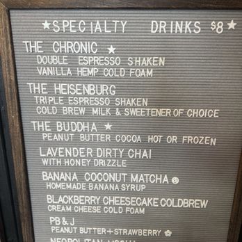 Chronic Coffee - Menu - Coffee & Tea Near Me - Indianapolis, Indiana