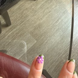 Attempt at nail design on right hand Attempt at nail design on right hand