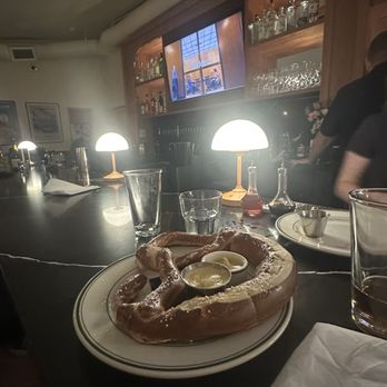 Stepdad’s - Bar with giant pretzel. Too dim with bar lights that glare. - American Near Me - Sacramento, California Stepdad’s - Bar with giant pretzel. Too dim with bar lights that glare. - American Near Me - Sacramento, California