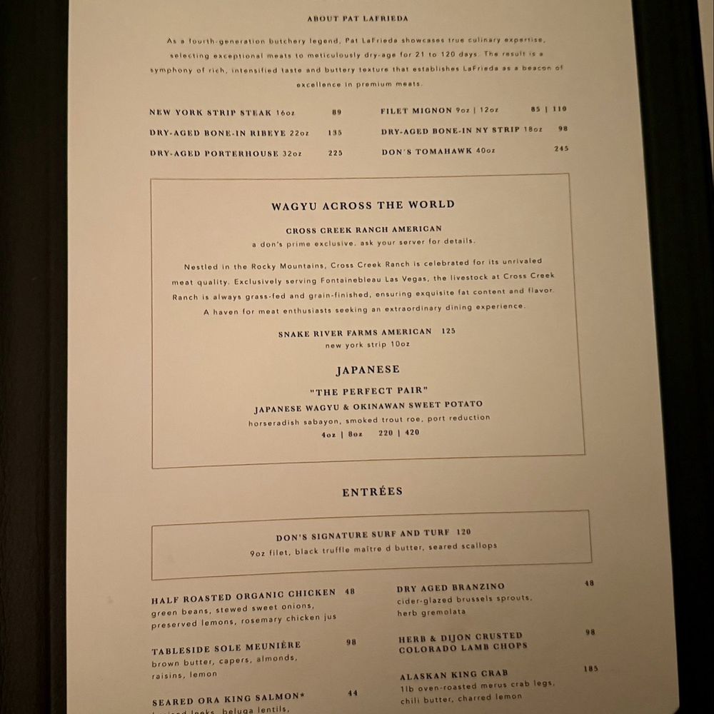 Don's Prime - Menu - Steakhouses Near Me - Las Vegas, Nevada Don's Prime - Menu - Steakhouses Near Me - Las Vegas, Nevada