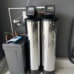 Replaced existing system with "12 x 52" dual tank, dual Clack WS1 valve whole house water filtration system. Location: Aliso Viejo, CA