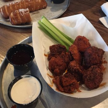 Bottlenose Brewing - Hot chicken bites and soft pretzel sticks with the BEST beer cheese! - Gastropubs Near Me - Jacksonville, Florida Bottlenose Brewing - Hot chicken bites and soft pretzel sticks with the BEST beer cheese! - Gastropubs Near Me - Jacksonville, Florida