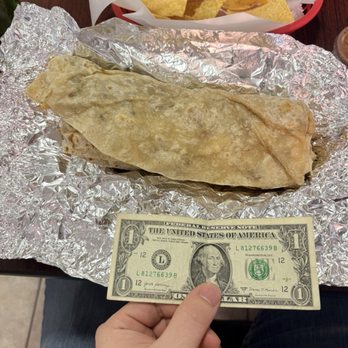 Tacos El Muchacho Alegre - Size comparison - Mexican Near Me - Albuquerque, New Mexico