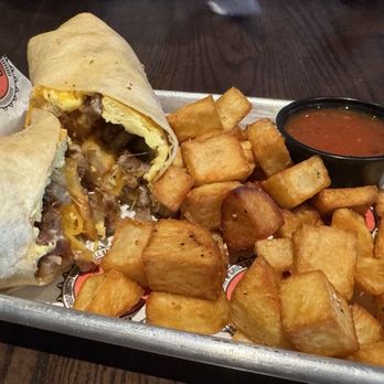 The Bar Olathe - Breakfast burrito and potatoes - Sports Bars Near Me - Olathe, Kansas The Bar Olathe - Breakfast burrito and potatoes - Sports Bars Near Me - Olathe, Kansas