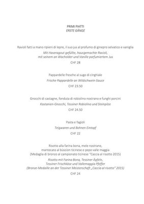 Menu photo 5 Ristorante Della Carrà Ascona, TI Menu photo 5 Ristorante Della Carrà Ascona, TI
