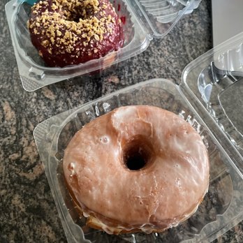 Dough - Plain Glazed Doughnut and blueberry lemon with oat crunch - Desserts Near Me - New York, New York Dough - Plain Glazed Doughnut and blueberry lemon with oat crunch - Desserts Near Me - New York, New York