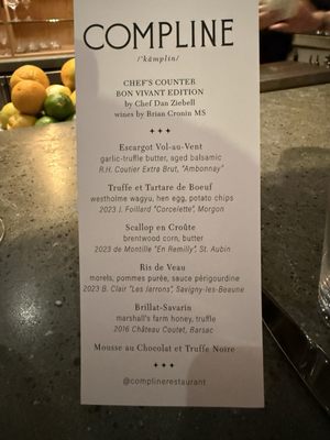 Menu photo 2 Compline Restaurant Napa, CA Menu photo 2 Compline Restaurant Napa, CA