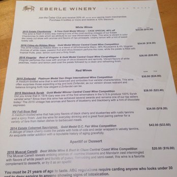 Eberle Winery - Wine tasting list - Wineries Near Me - Paso Robles, California Eberle Winery - Wine tasting list - Wineries Near Me - Paso Robles, California