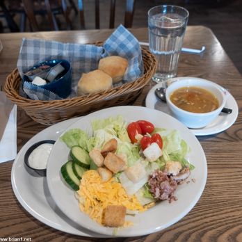 Cracker Barrel Old Country Store - Salad and chicken soup (of the day). - Southern Near Me - Bakersfield, California Cracker Barrel Old Country Store - Salad and chicken soup (of the day). - Southern Near Me - Bakersfield, California