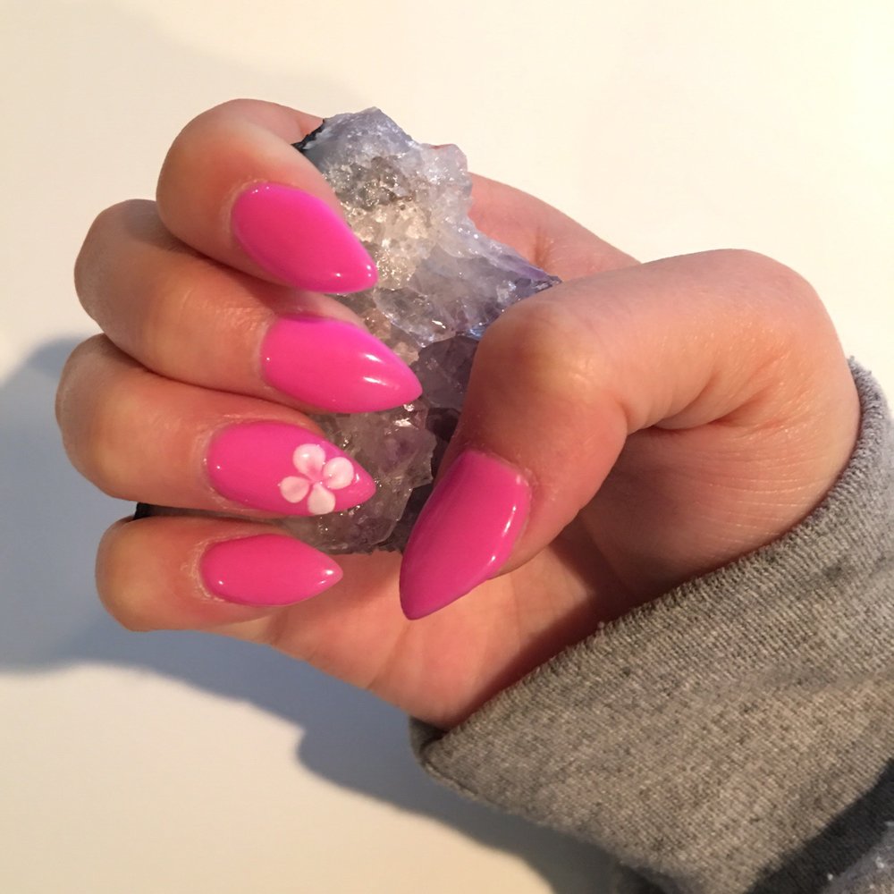 Artistic Nails and Spa - I love my acrylic nails! I got claws with gel on top. I also got a 3d flower design. :) great look for the spring time - Nail Salons Near Me - Vienna, Virginia
